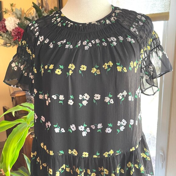 NWOT Ann Taylor Floral Petit Smocked Shift Dress - Picture 5 of 9